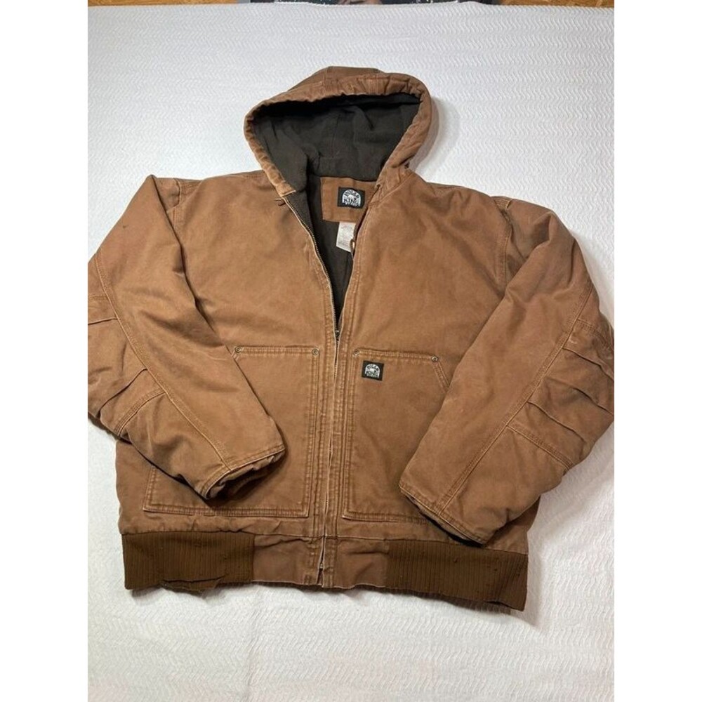 Polar king insulated xl jacket with hood canvas workwear